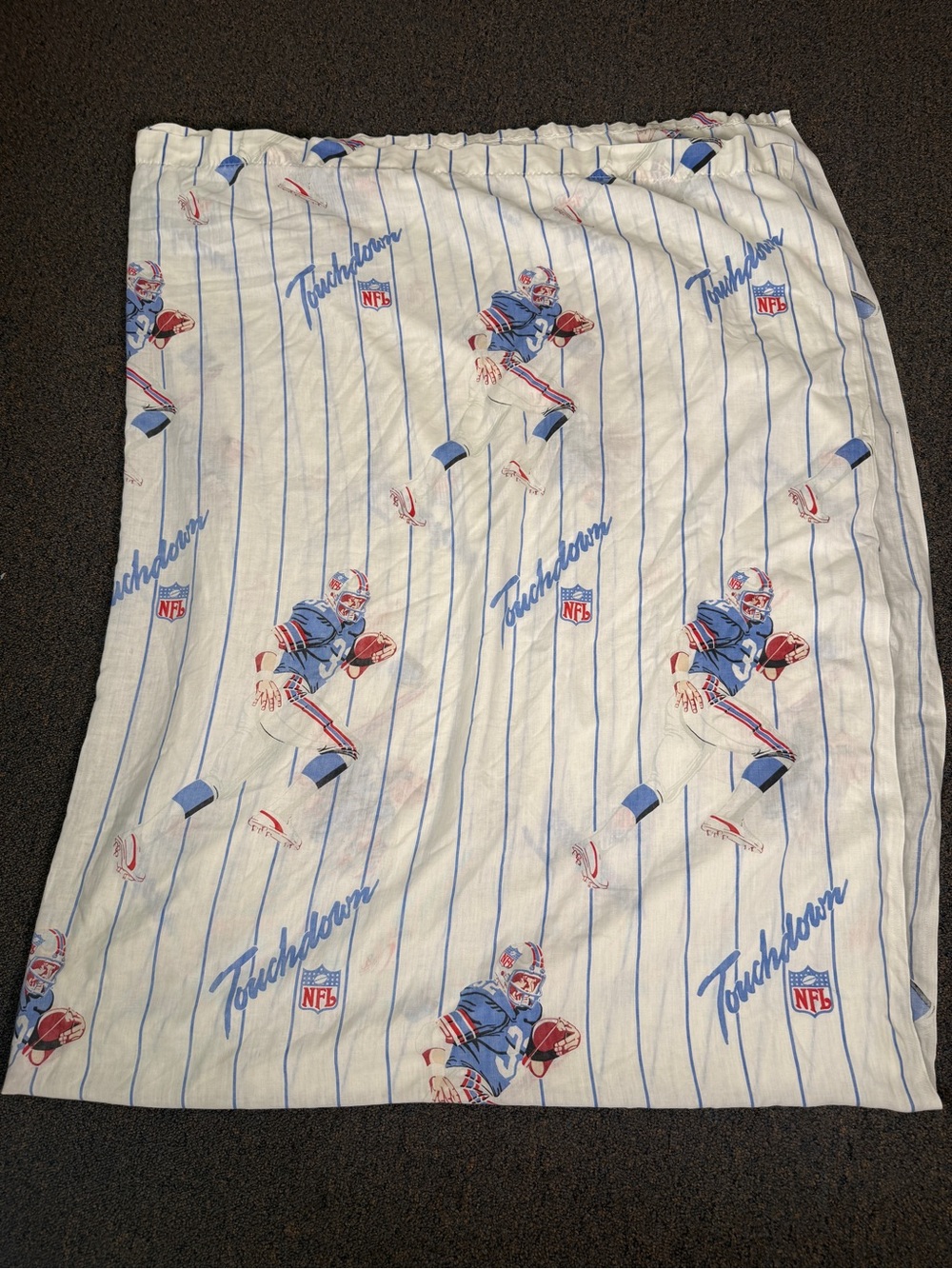 Vintage‎ NFL Touchdown Twin Bed Flat Sheet Football Sports